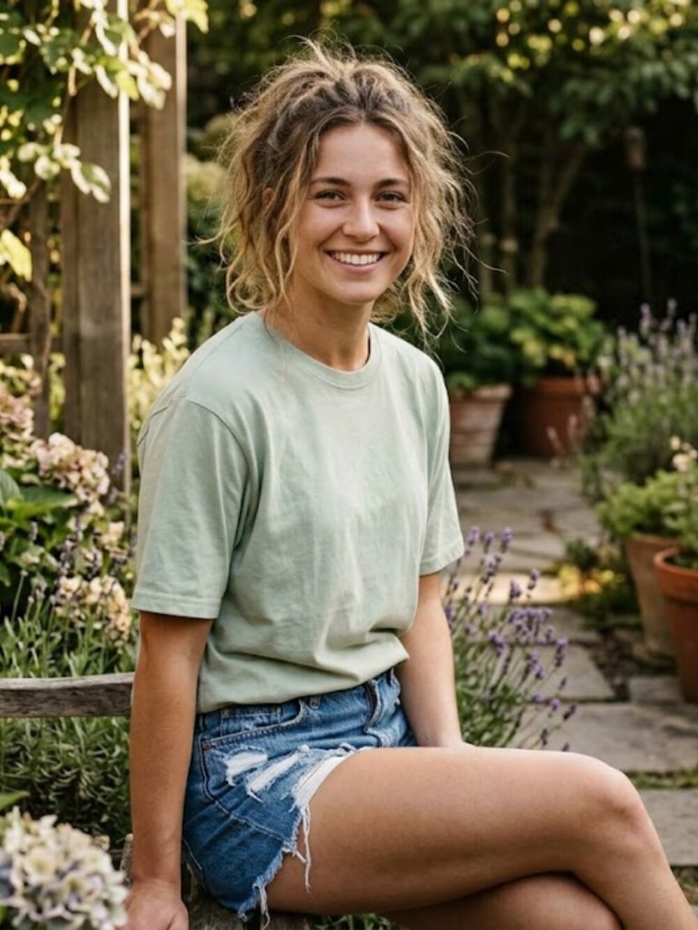 Organic Cotton Short Sleeve Tee: Jade, M